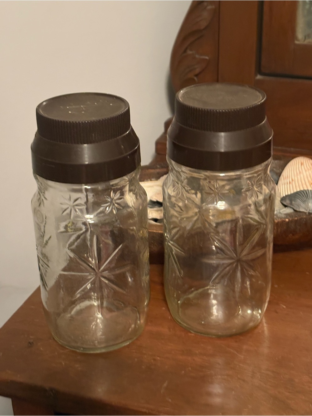 Vintage 1970s Anchor Hocking Sanka Instant Coffee Jars W/ Lids